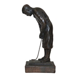 Vintage Bobby Jones Putting on Plinth Bronze Statue