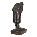 Vintage Bobby Jones Putting on Plinth Bronze Statue