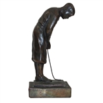 Vintage Bobby Jones Putting on Plinth Bronze Statue