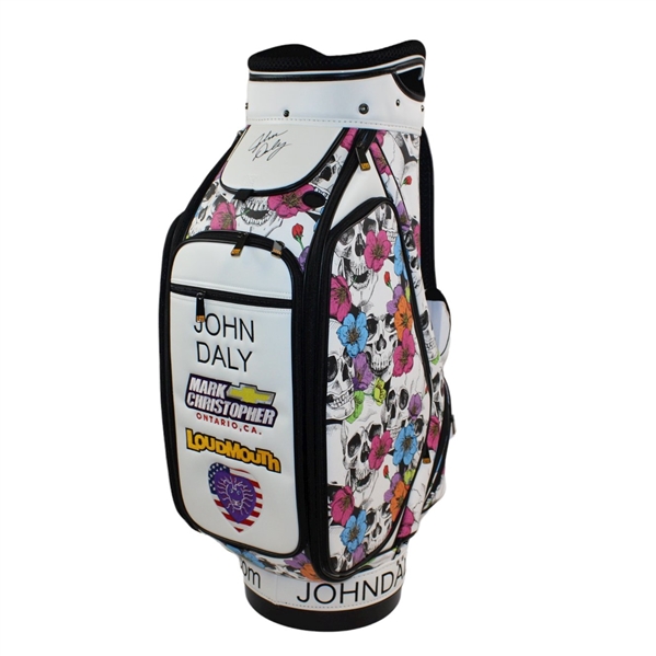 John Daly Signed Personal John Daly LoudMouth Skulls Themed Golf Bag JSA ALOA