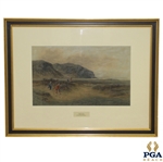 A Difficult Bunker Hand Colored Print, Douglas Adams Published 1893