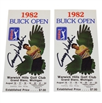 Two (2) Lanny Wadkins 1982 Buick Open at Warwick Hills Golf Club Tickets JSA ALOA