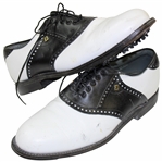 Greg Normans Personal Worn FootJoy Premiere Classic-Dry White & Black Golf Shoes