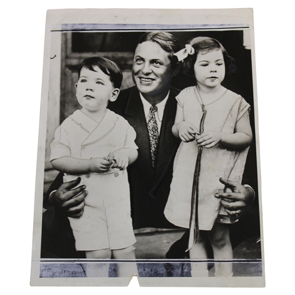 Bobby Jones with Children Circa 1930 Wire Photograph 