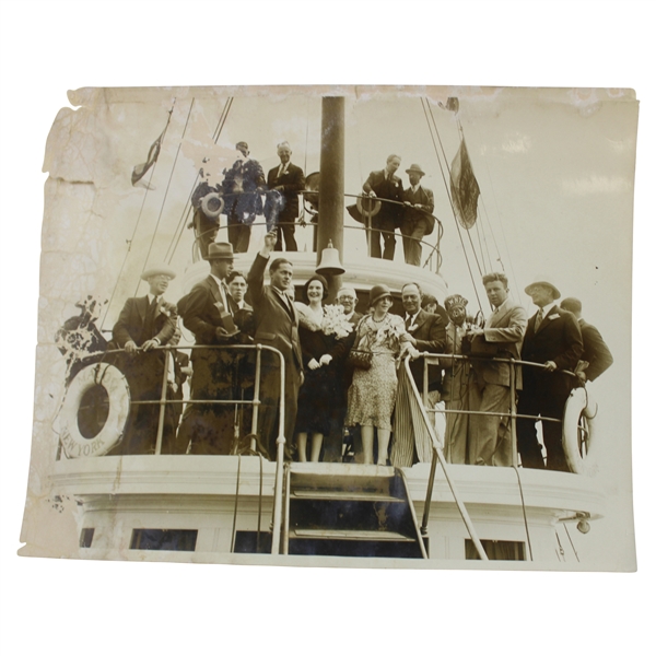 Bobby Jones Return from Open New York Harbor The Macom 1930 AP Wire Photograph 