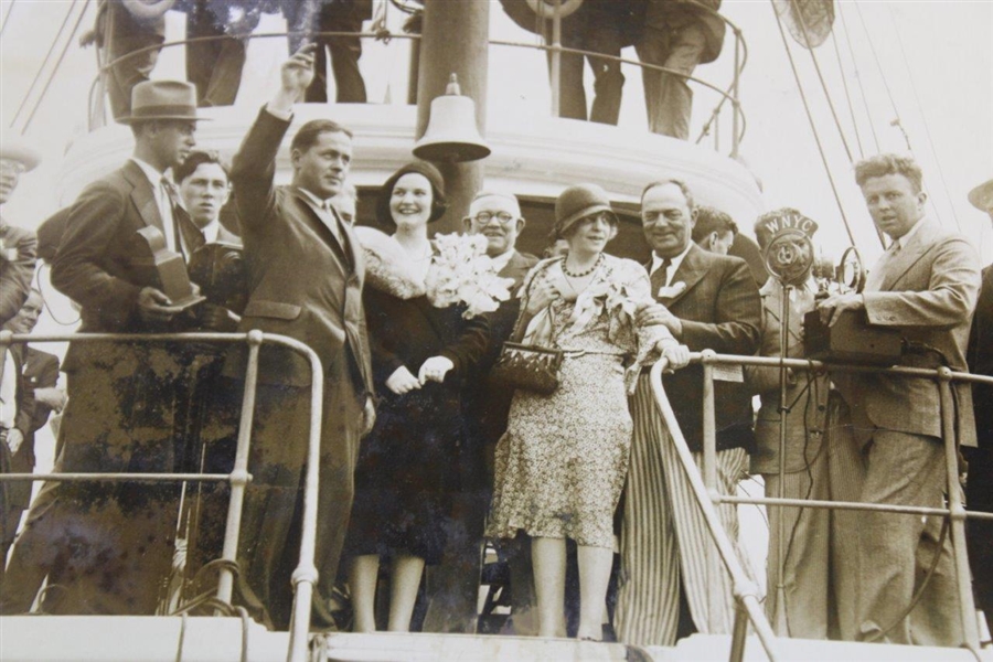 Bobby Jones Return from Open New York Harbor The Macom 1930 AP Wire Photograph 