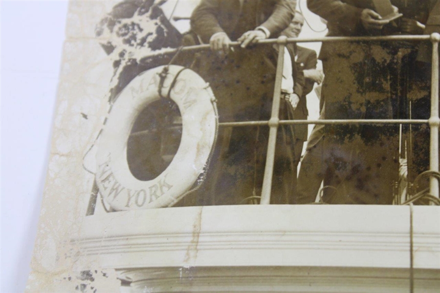 Bobby Jones Return from Open New York Harbor The Macom 1930 AP Wire Photograph 