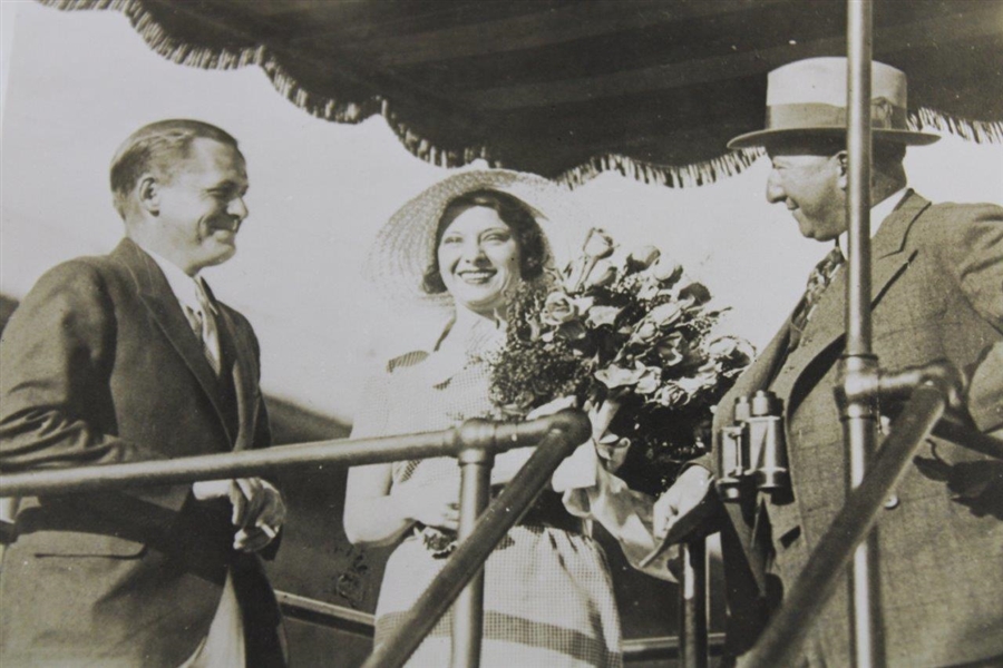 Bobby Jones, Margaret Bebee, Judge George Schilling in Mexico 1931 Wire Photo