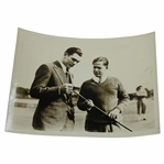 Bobby Jones & Boxing Champ Max Schmeling Inscpeting a Midiron 1931 Wire Photograph 