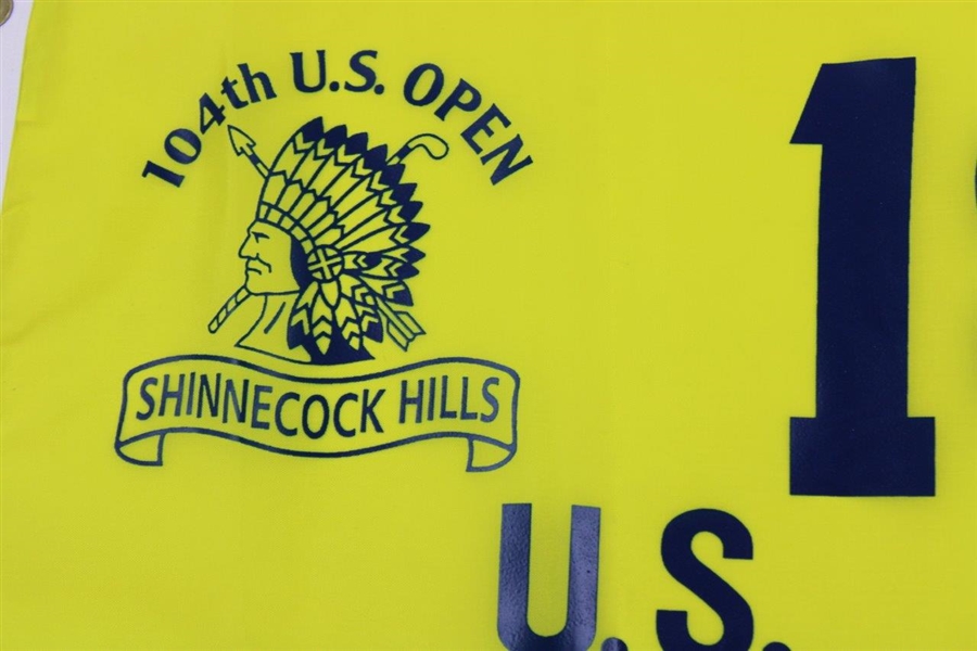 Retief Goosen Signed 2004 US Open at Shinnecock Hills Yellow Screen Flag JSA ALOA