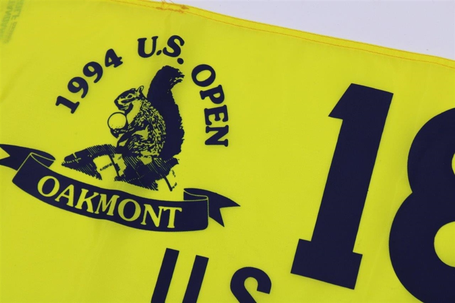 Ernie Els Signed 1994 US Open at Oakmont Yellow Screen Flag JSA ALOA