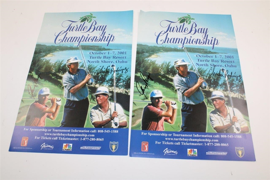 Chi-Chi Rodriguez's Personal Three (3) Multi-Signed Posters with Gary Player & Hale Irwin JSA ALOA