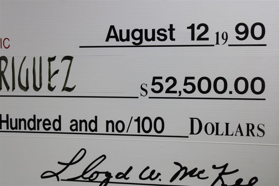 Chi-Chi Rodriguez's Personal Oversize Winner's Check from 1990 Charley Pride Senior Classic for $52,500