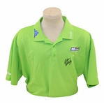 John Daly Signed Personal Match Worn Lime Green Golf Shirt with Sponsors JSA ALOA