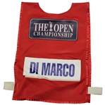 Chris DiMarcos Match Used 2005 The OPEN at St. Andrews Red Caddy Bib