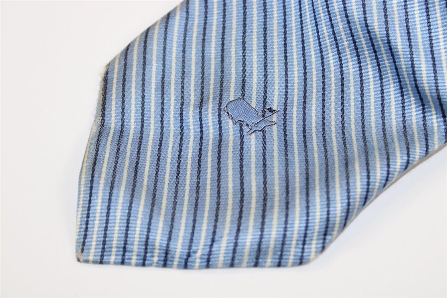 Augusta National Golf Club Blue with Thin Navy & White Stripes Necktie - Used