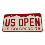 1978 US Open at Cherry Hills US Open Contestant Colorado Courtesy License Plate