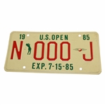 1985 US Open at Baltusrol N-000-J New Jersey Courtesy License Plate - Exp 7.15.85