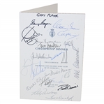 Gary Players Signed By 21 W/Tiger 2010 @ St. Andrews Champs Dinner Menu JSA ALOA