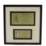 Aronimink GC Awarded Honorary Life Membership To Gary Player Plaque