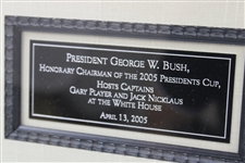 2005 The President's Cup Photo With President Bush & Captains - Framed