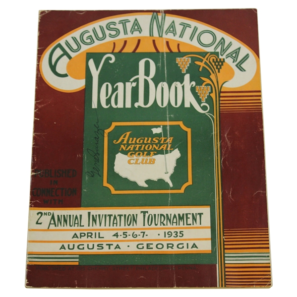 1935 Masters Program Signed By Champ Sarazen, R-Up Wood, & LA Little JSA ALOA