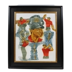 Original Tiger Woods Grand Slam Oil Painting By Artist Robert Fletcher - Framed
