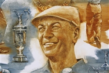 Original Ben Hogan 'Grand Slam' Oil Painting By Artist Robert Fletcher - Framed
