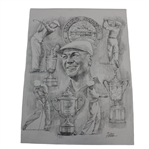 Original Ben Hogan Grand Slam Pencil Sketch By Artist Robert Fletcher