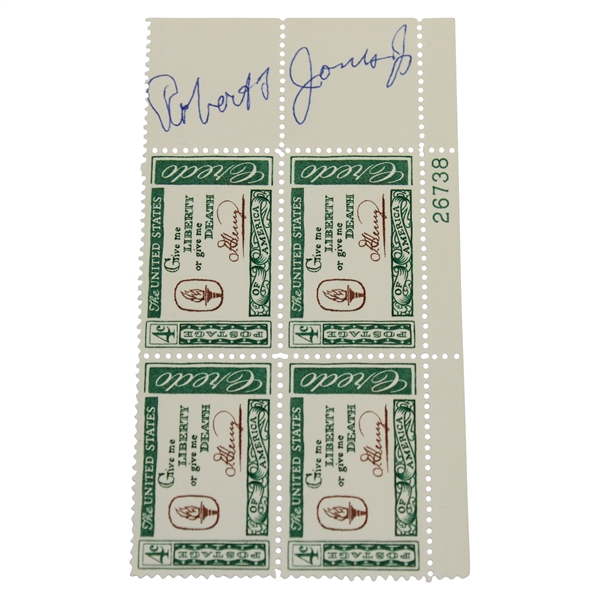 Bobby Jones Signed Give Me Liberty 4 Stamp Sheet JSA ALOA