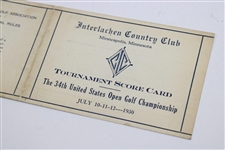 1930 US Open at Interlachen official Scorecard - Bobby Jones Grand Slam