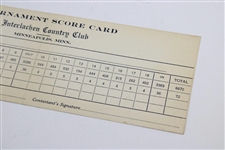 1930 US Open at Interlachen official Scorecard - Bobby Jones Grand Slam