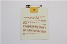 Sandy Lyle Signed 1988 Masters Series Badge #X12379 JSA ALOA