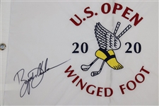 Bryson Dechambeau Signed 2020 Us Open White Embroidered Flag JSA ALOA