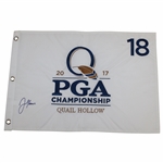 Justin Thomas Signed 2017 PGA at Quail Hollow Fabric Flag JSA ALOA
