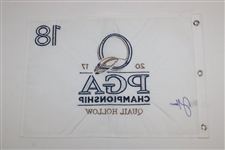 Justin Thomas Signed 2017 PGA at Quail Hollow Fabric Flag JSA ALOA