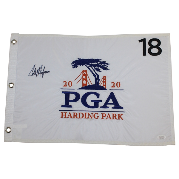 Collin Morikawa Signed 2020 PGA White Embroidered Flag JSA #Wit719693