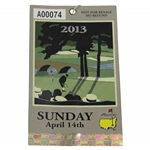 2013 Masters Tournament Sunday Final Rd Ticket #A00074