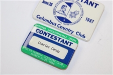 Charles Coody's Six (6) Tournament Contestant Badges Inc. Crosby Pro-Am