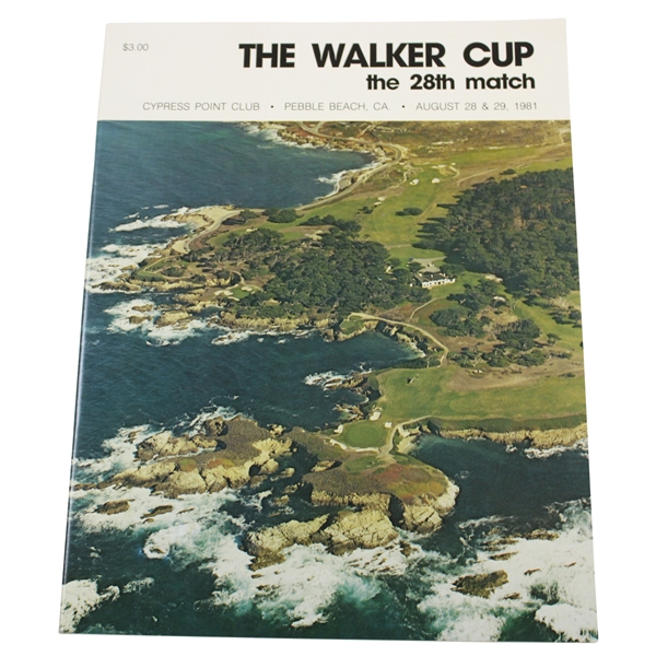 1981 The Walker Cup at Cypress Point Club official Program