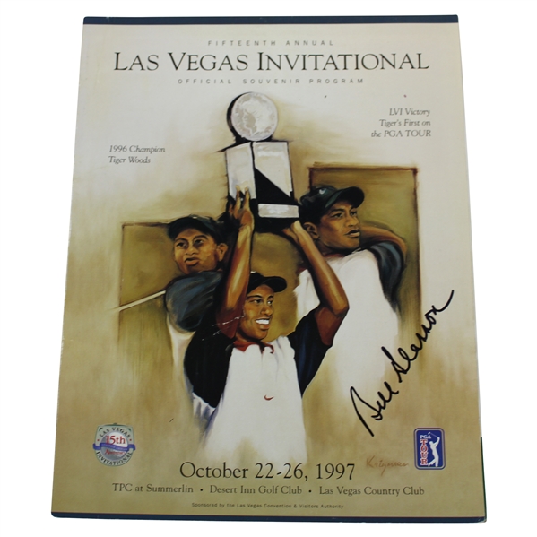 1997 Las Vegas Invitational Program With Tiger Woods Cover Signed By Bill Gleason JSA ALOA