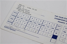 Phil Mickelson & Champion David Duval Signed 1997 Tour Championship Scorecard JSA ALOA