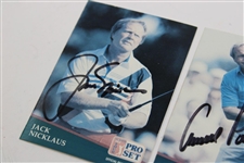 Big 3' Palmer, Nicklaus, & Player Signed Pro-Set Golf Cards JSA ALOA