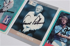 Arnold Palmer, Jack Nicklaus, & Tom Watson Signed Pro-Set Golf Cards JSA ALOA