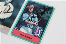 Arnold Palmer, Jack Nicklaus, & Tom Watson Signed Pro-Set Golf Cards JSA ALOA