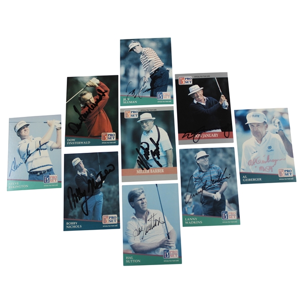 Sutton, Geiberger, January, & Six (6) Others Signed Pro-Set Golf Cards JSA ALOA