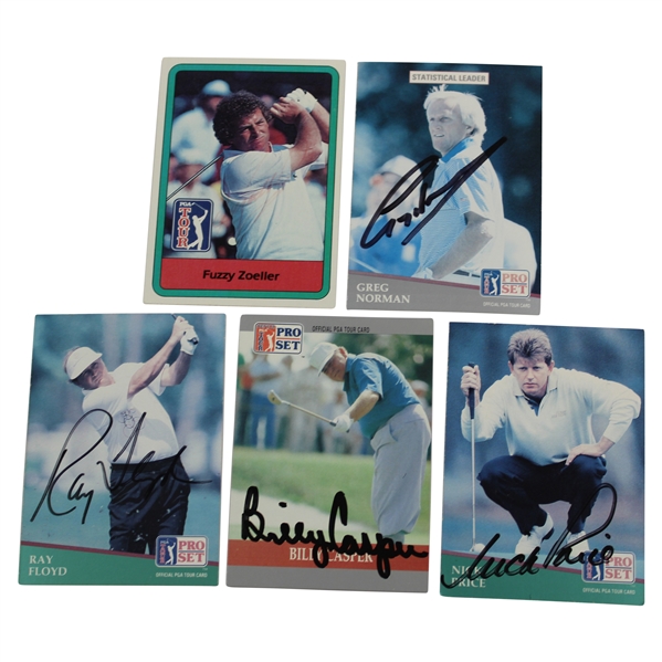 Five (5) Multiple Major Winners Signed Pro-Set Golf Cards JSA ALOA