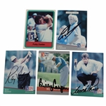 Five (5) Multiple Major Winners Signed Pro-Set Golf Cards JSA ALOA
