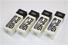 Complete Dozen Ping Eye Karsten White/Purple Golf Balls In Original Box