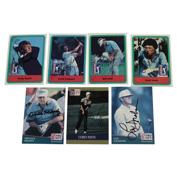 Seven (7) Us Open Champions Signed Pro-Set Golf Cards JSA ALOA